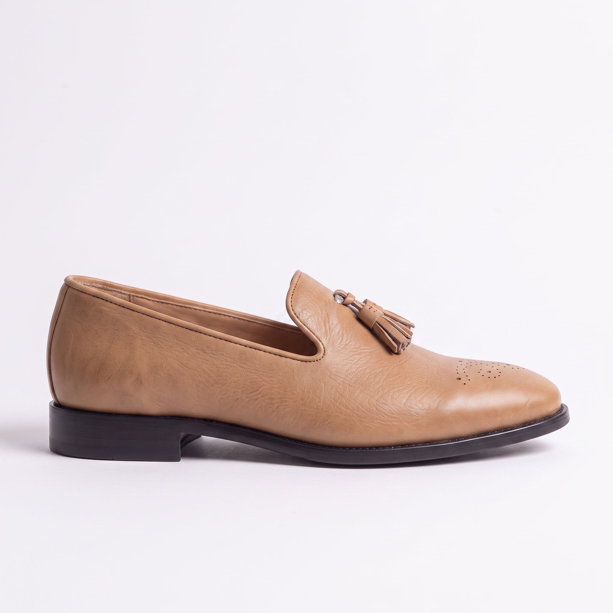 Men's Tan Leather Tassel Loafers — Gorman