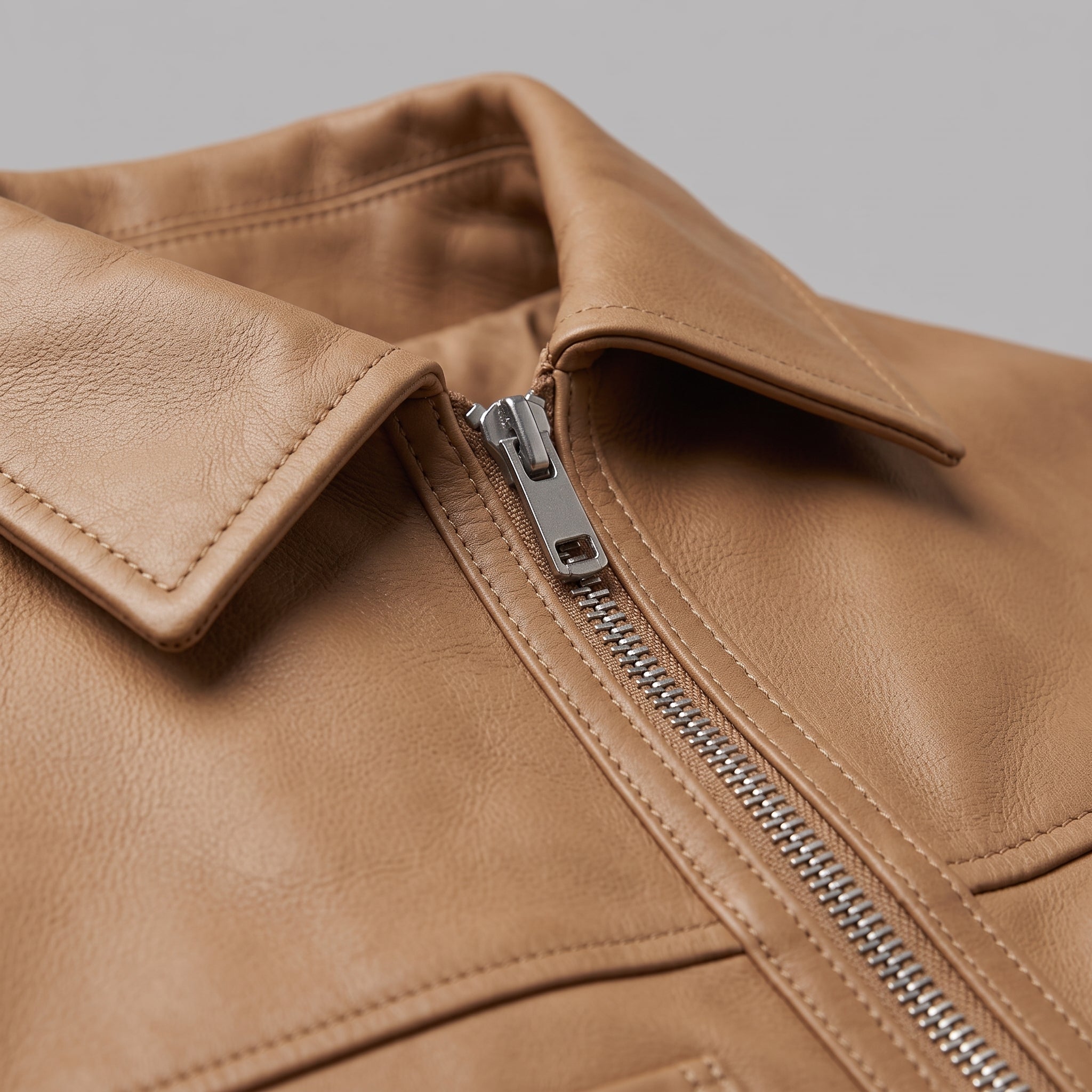 Men's Tan Leather Trucker Jacket — Heatherton