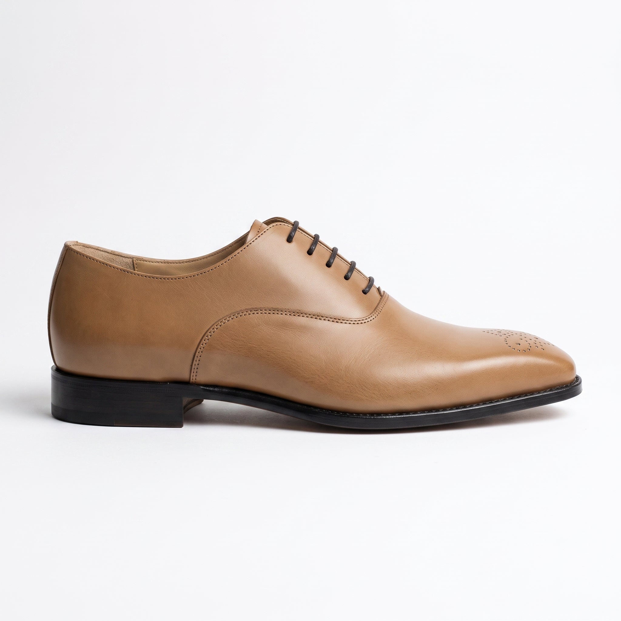Men's Tan Plain-Toe Leather Oxfords — Cambray