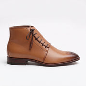 Men's Tan and Dark Brown Leather Derby Boots — Oldham