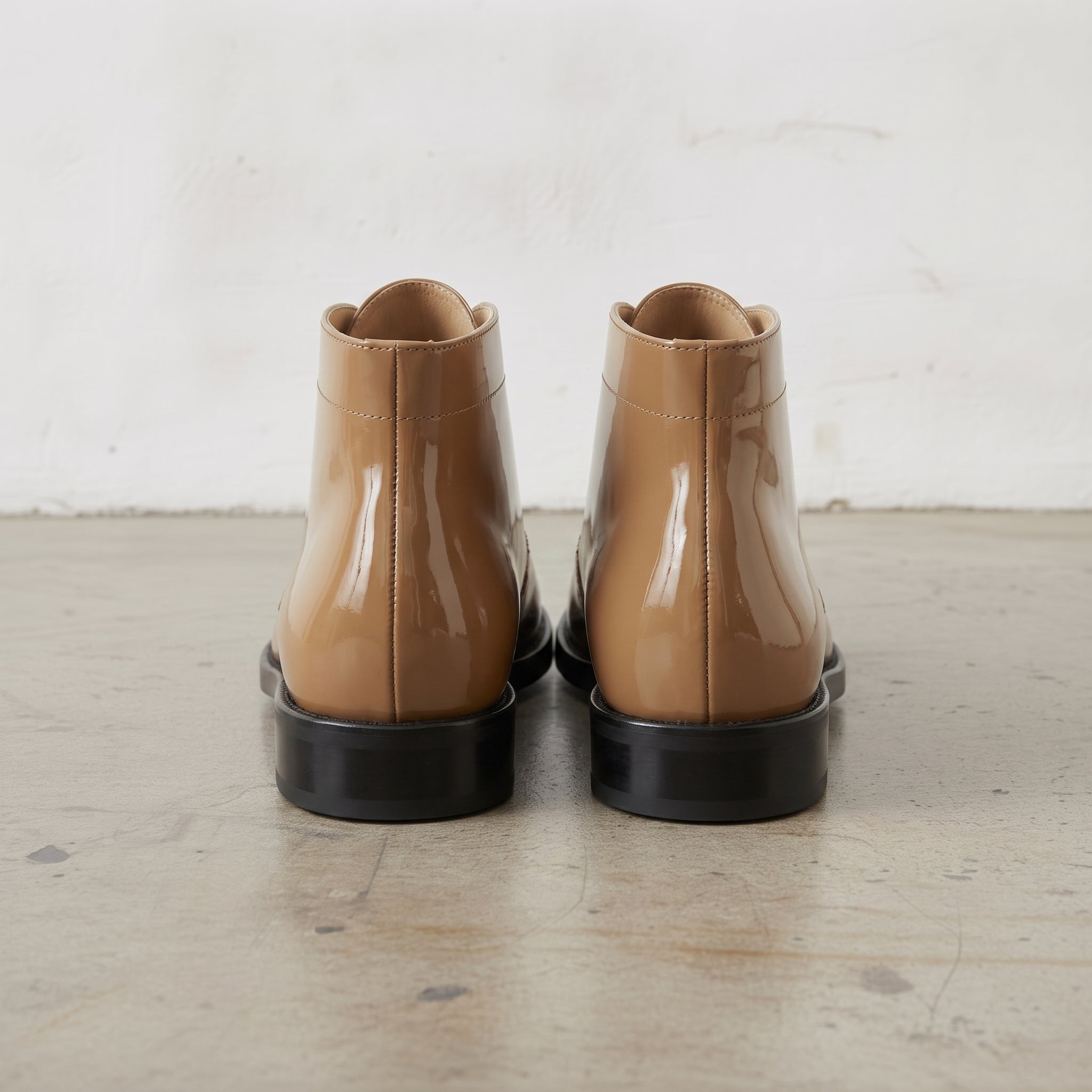 Men's Tan Patent Leather Chukka Boots — Colwood