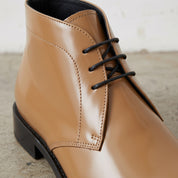 Men's Tan Patent Leather Chukka Boots — Colwood