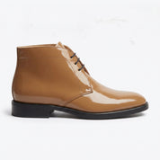 Men's Tan Patent Leather Chukka Boots — Colwood