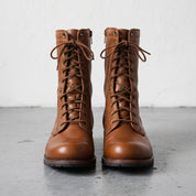 Men's Tan Pebbled Leather Combat Boots — Gaston