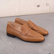 Handcrafted Men's Tan Leather Moccasin Loafers — Finsbury