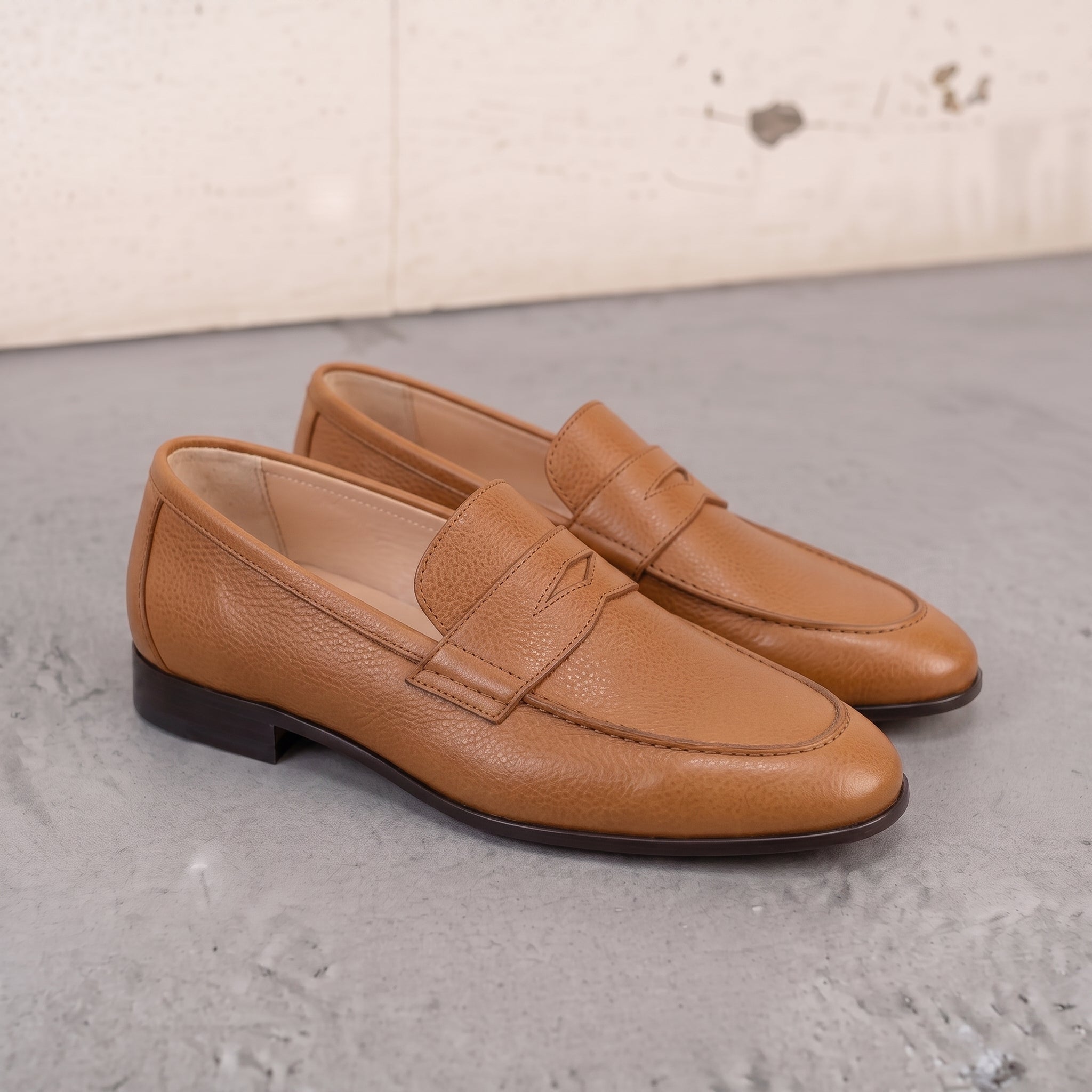 Handcrafted Men's Tan Leather Moccasin Loafers — Finsbury