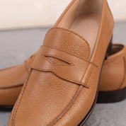 Handcrafted Men's Tan Leather Moccasin Loafers — Finsbury