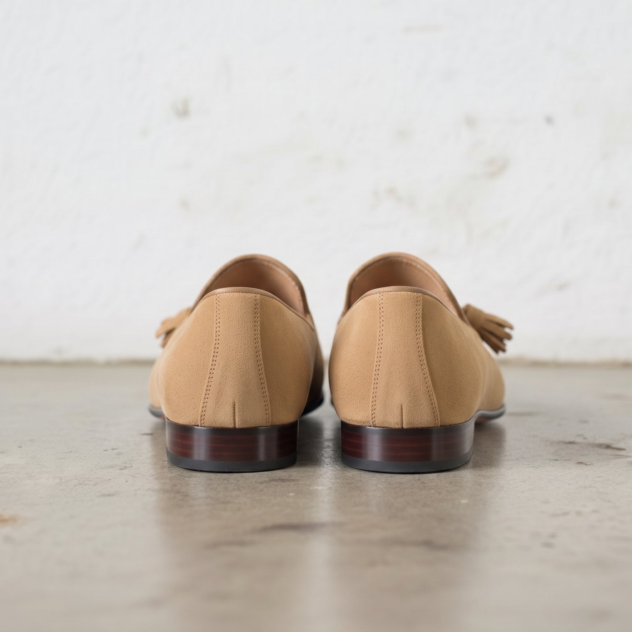 Men's Tan Plain-Toe Suede Tassel Loafers — Beaconsfield
