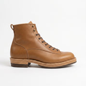 Men's Tan Plain-Toe Leather Ankle Boots — Greenfield