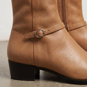 Men's Tan Plain-Toe Leather Jodhpur Boots — Humphrey
