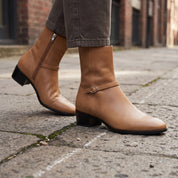 Men's Tan Plain-Toe Leather Jodhpur Boots — Humphrey