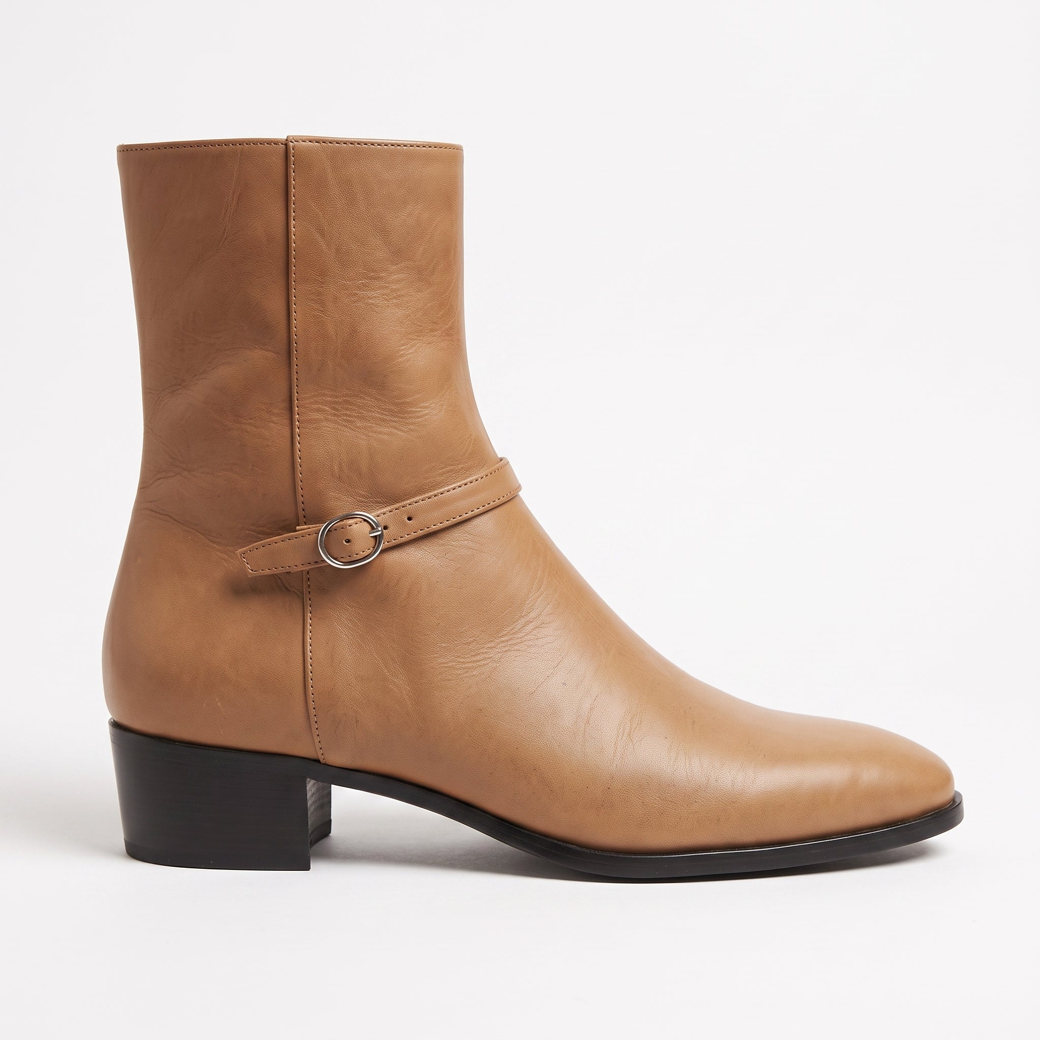 Men's Tan Plain-Toe Leather Jodhpur Boots — Humphrey