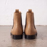 Men's Tan Plain-Toe Leather Chelsea Boots — Gatford
