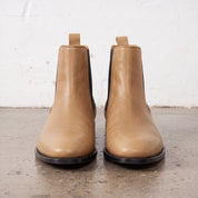 Men's Tan Plain-Toe Leather Chelsea Boots — Gatford