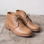 Men's Tan Plain-Toe Leather Chukka Boots — Woolworth