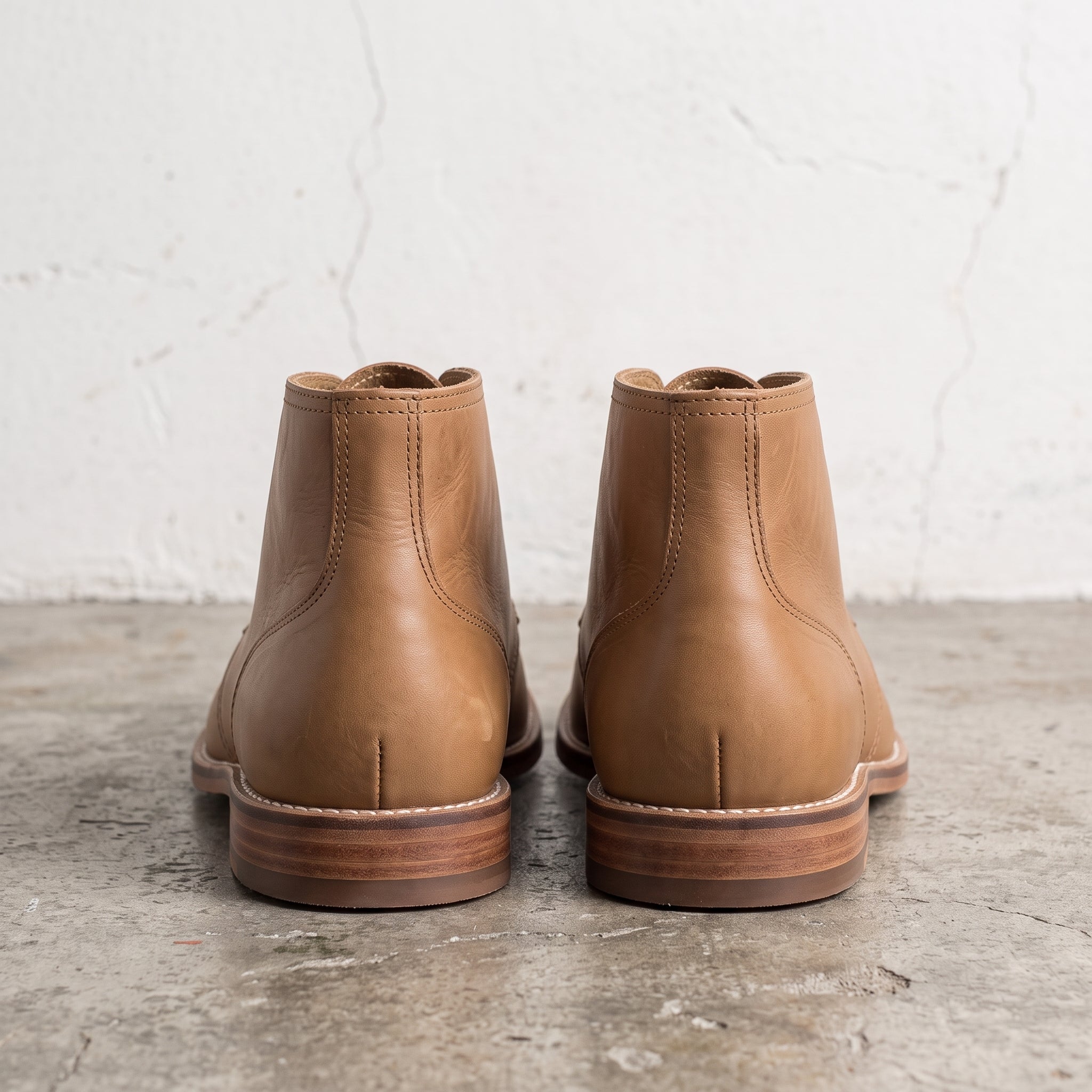 Men's Tan Plain-Toe Leather Chukka Boots — Woolworth