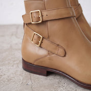 Men's Tan Plain-Toe Leather Jodhpur Boots — Irwin