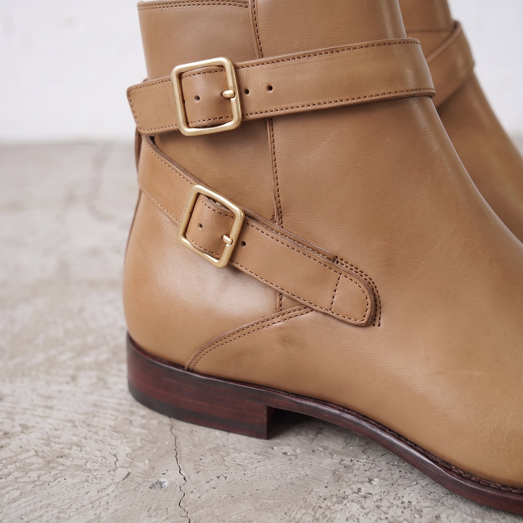 Men's Tan Plain-Toe Leather Jodhpur Boots — Irwin