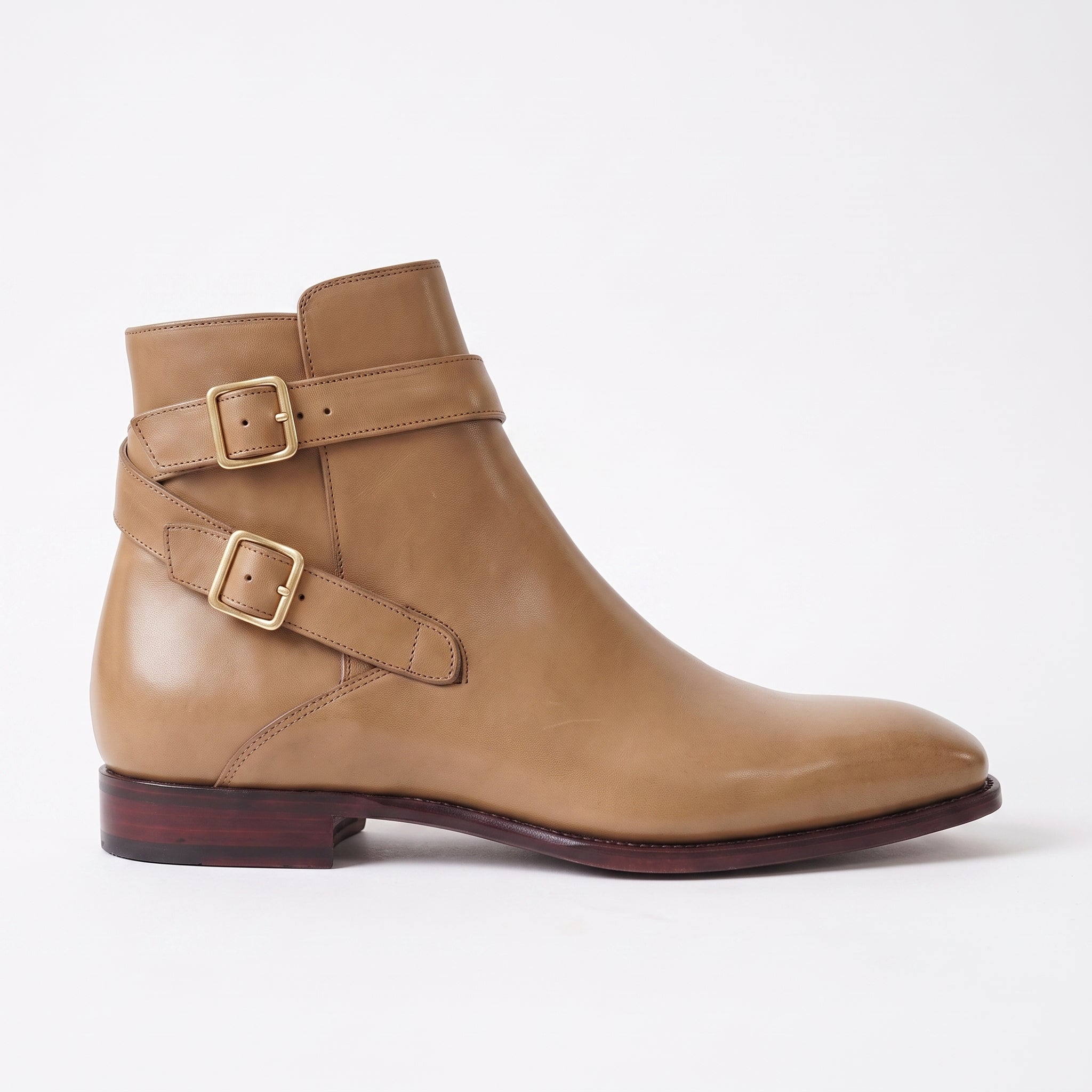 Men's Tan Plain-Toe Leather Jodhpur Boots — Irwin