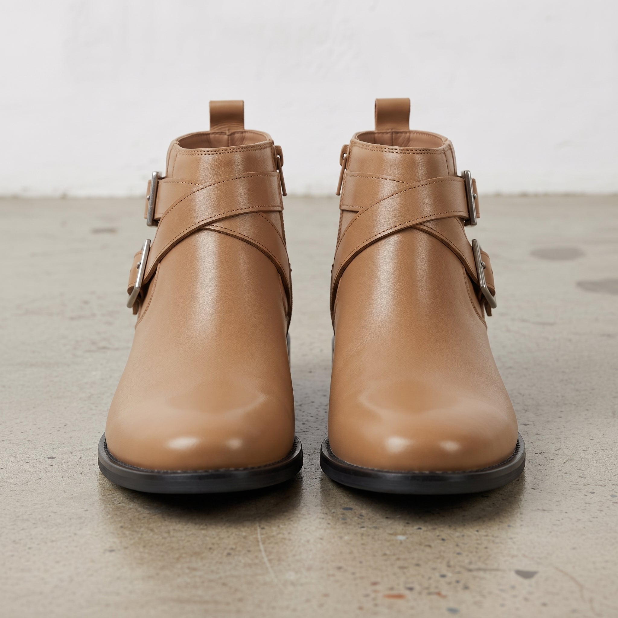 Men's Tan Plain-Toe Leather Jodhpur Boots — Pemberton