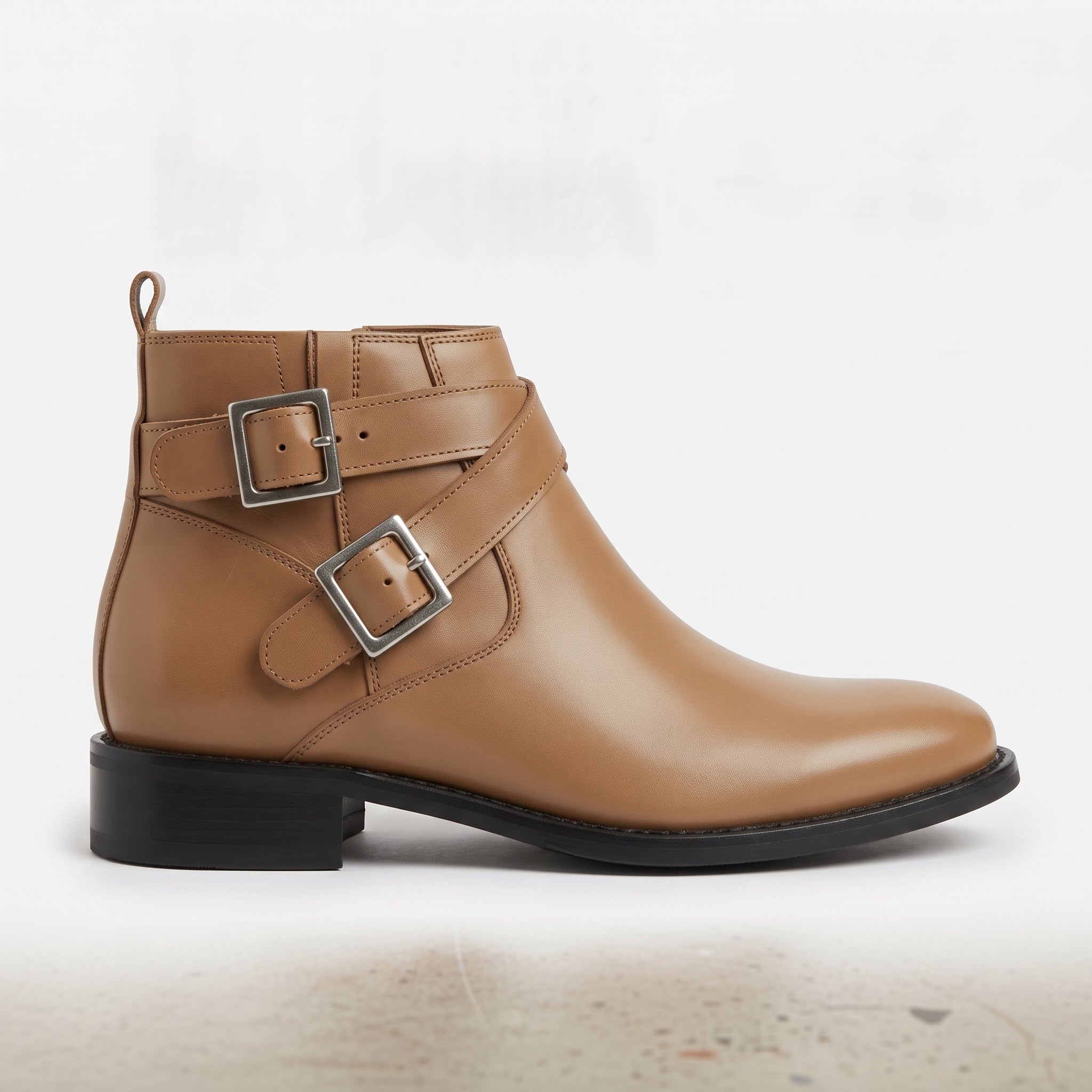 Men's Tan Plain-Toe Leather Jodhpur Boots — Pemberton