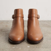 Men's Tan Plain-Toe Leather Monk Boots — Marden