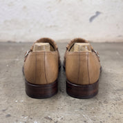 Men's Tan Plain-Toe Leather Double Monk Strap Shoes — Heytesbury — Heytesbury