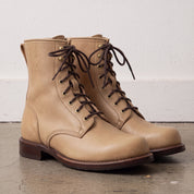 Men's Tan Plain-Toe Leather Service Boots — Huntington