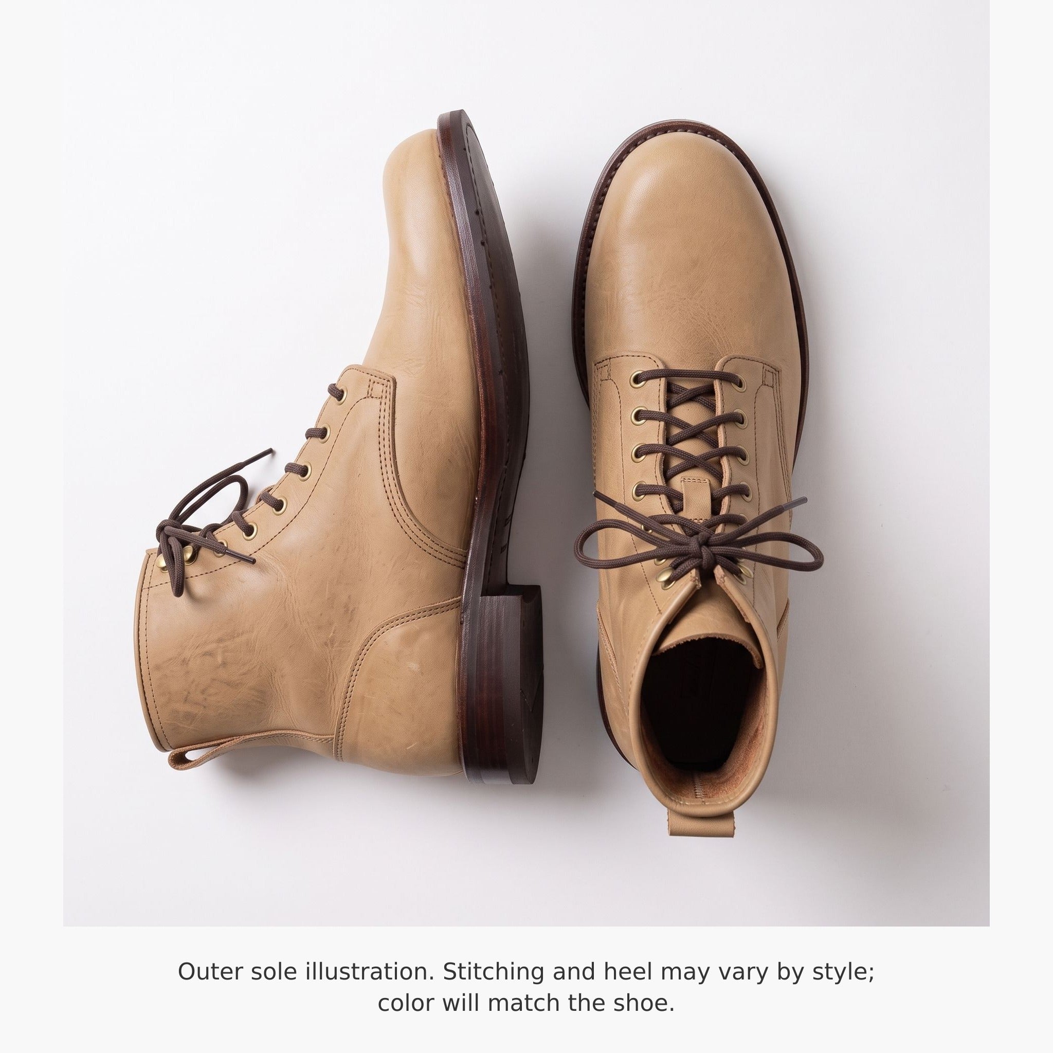 Men's Tan Plain-Toe Leather Service Boots — Huntington