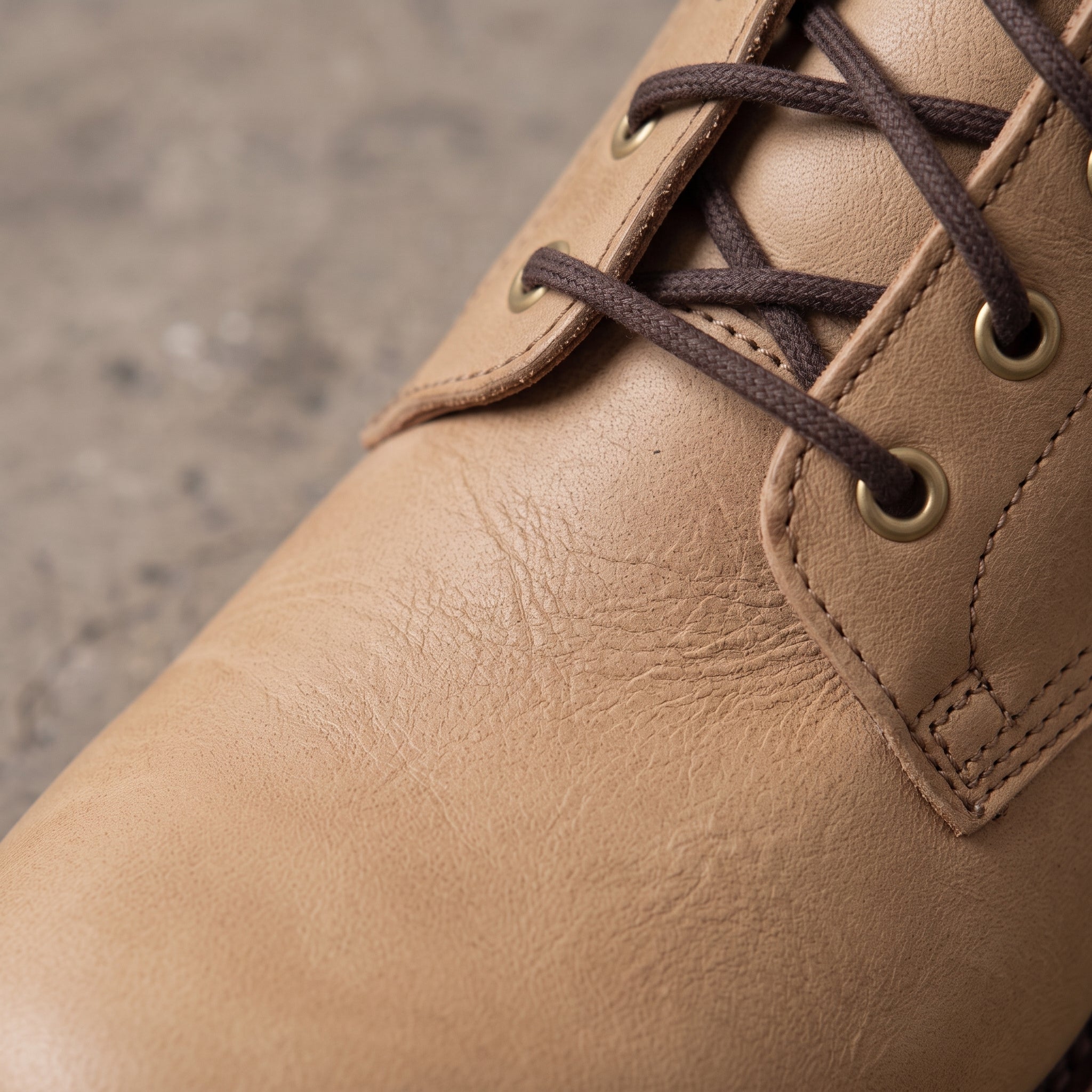 Men's Tan Plain-Toe Leather Service Boots — Huntington