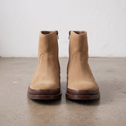 Men's Tan Plain-Toe Suede Ankle Boots — Dinham
