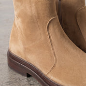 Men's Tan Plain-Toe Suede Ankle Boots — Gresham