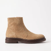 Men's Tan Plain-Toe Suede Ankle Boots — Gresham