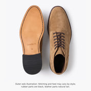 Men's Tan Plain-Toe Suede Ankle Boots — Wallingford