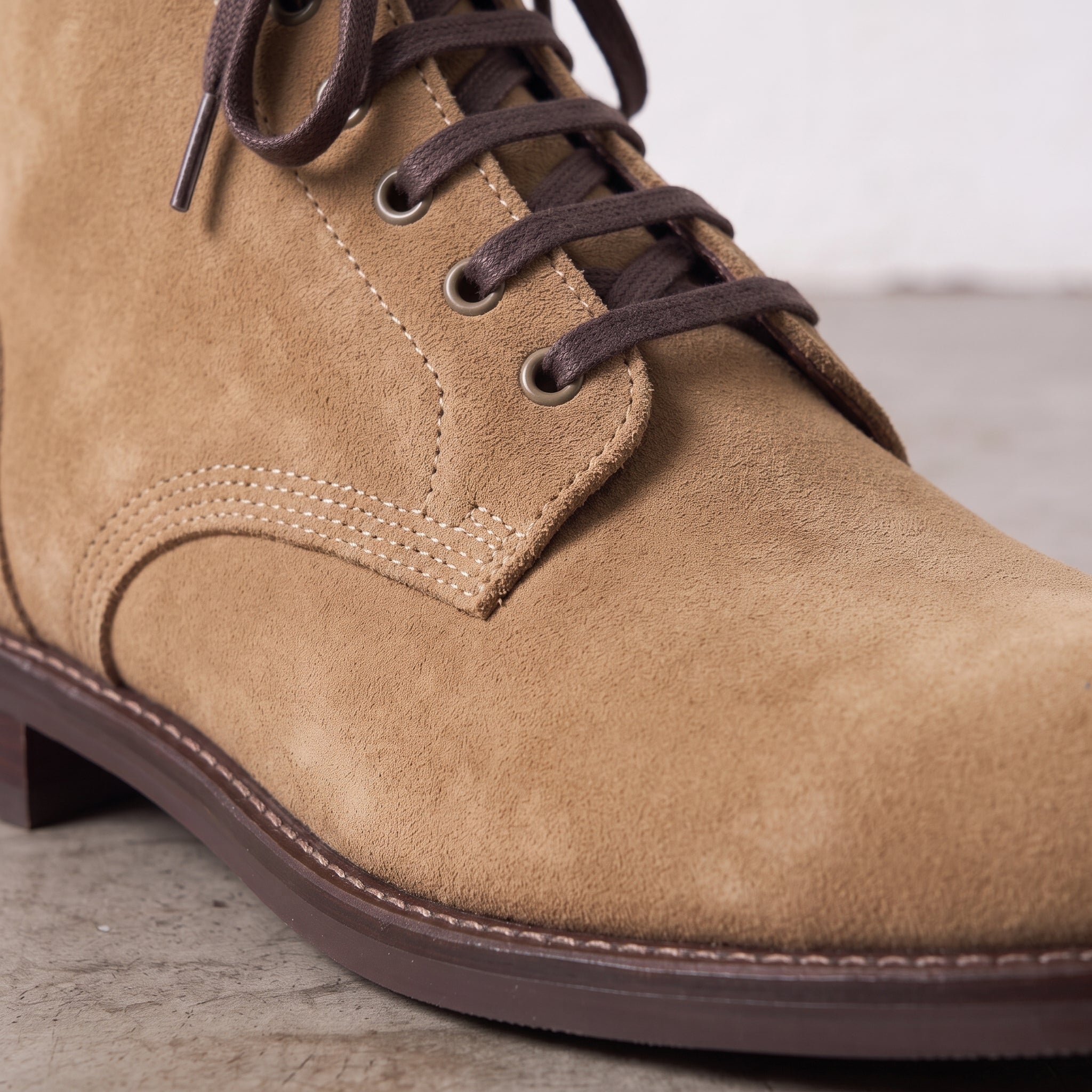 Men's Tan Plain-Toe Suede Ankle Boots — Wallingford