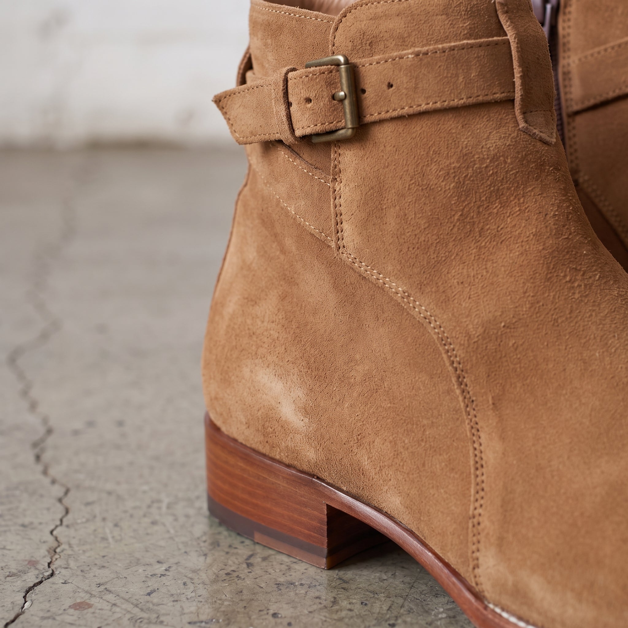 Men's Tan Plain-Toe Suede Ankle Jodhpur Boots — Worsley — Worsley