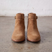 Men's Tan Plain-Toe Suede Ankle Jodhpur Boots — Worsley — Worsley