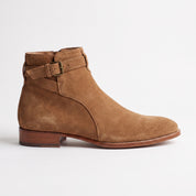 Men's Tan Plain-Toe Suede Ankle Jodhpur Boots — Worsley — Worsley