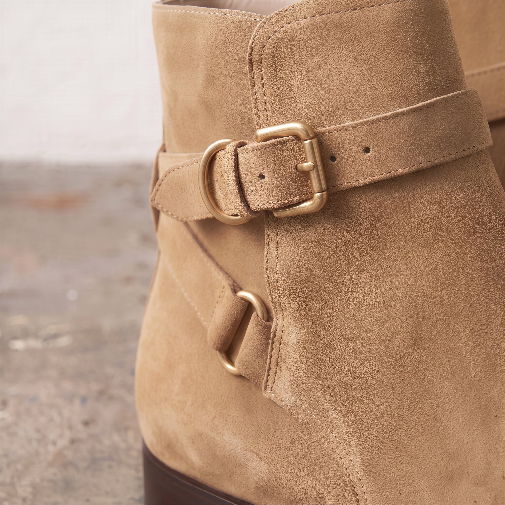 Men's Tan Plain-Toe Suede Jodhpur Boots — Fradley