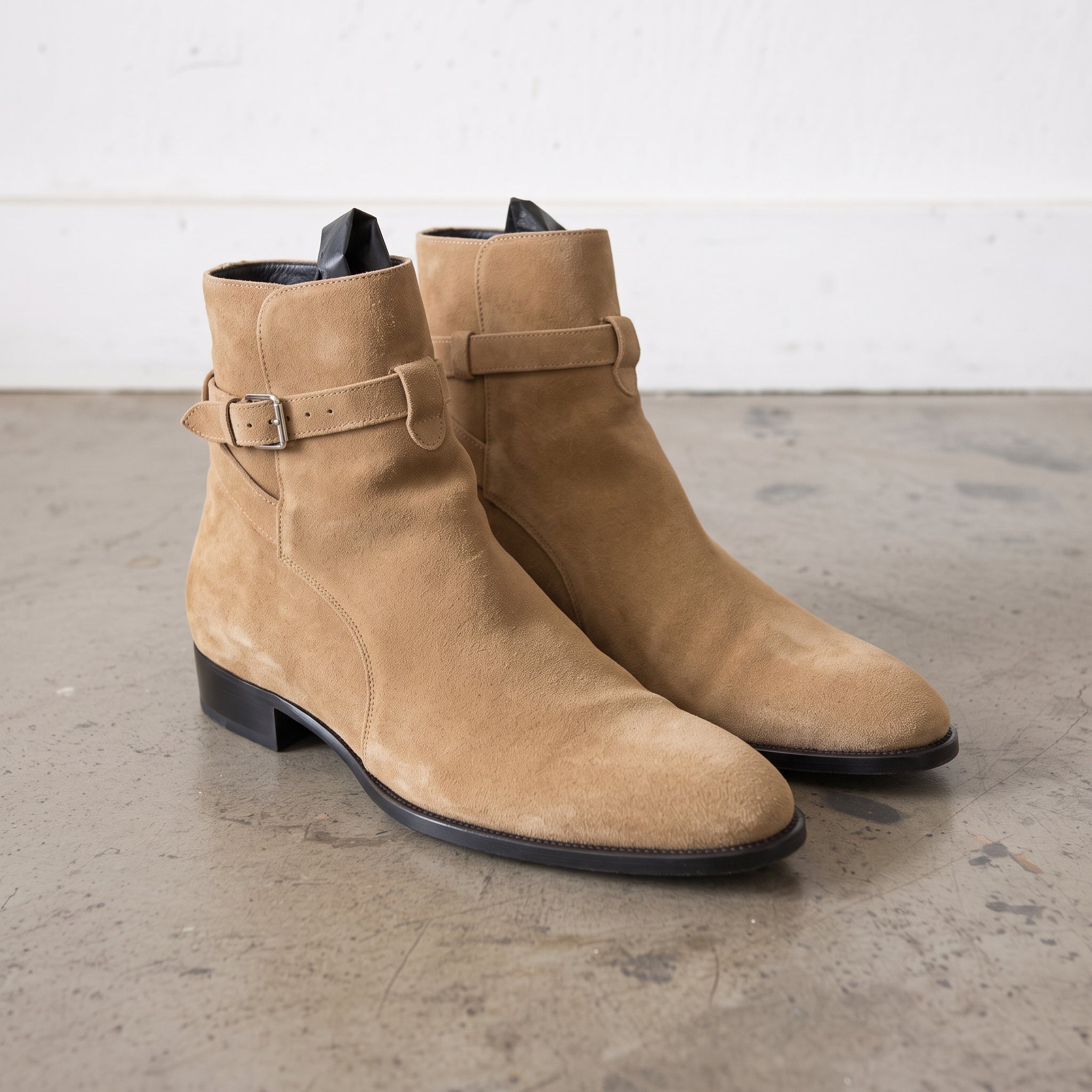 Men's Tan Plain-Toe Suede Jodhpur Boots — Hardwick
