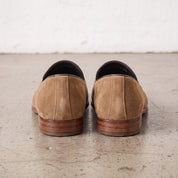 Men's Tan Plain-Toe Suede Loafers — Aubrey