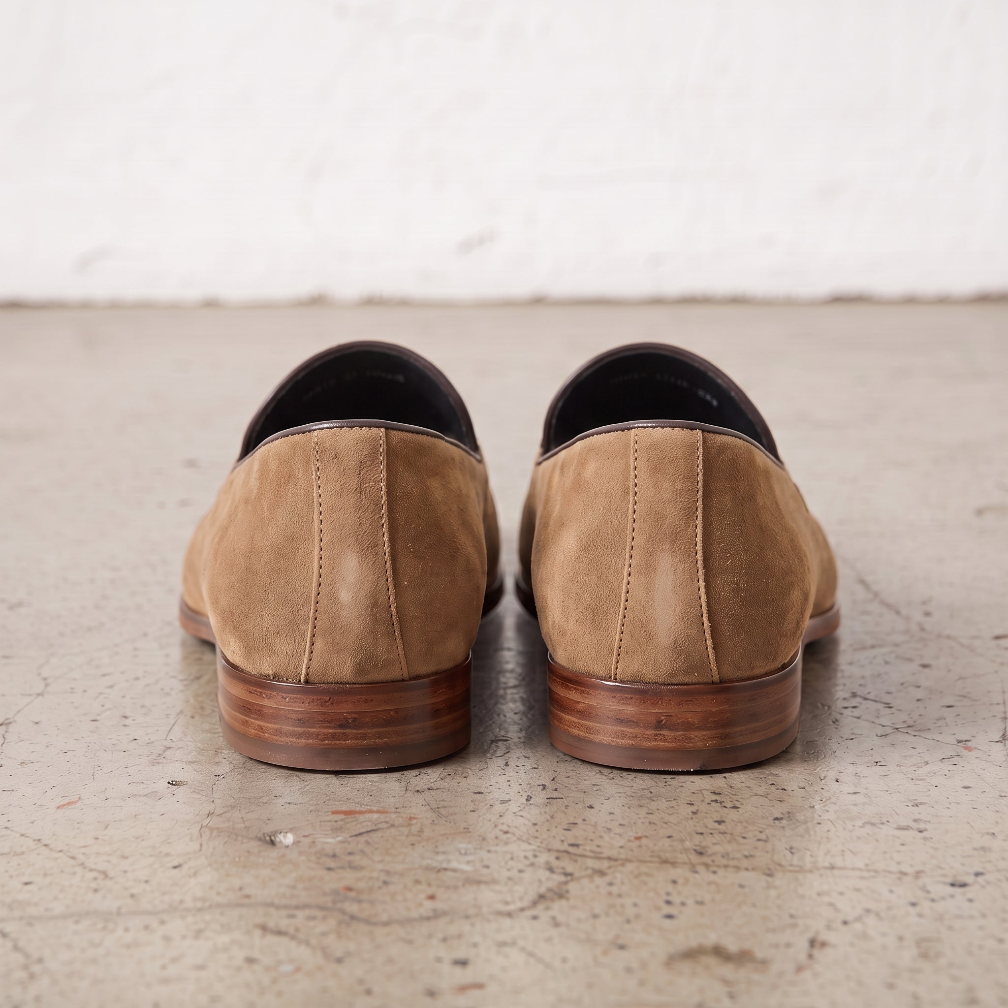 Men's Tan Plain-Toe Suede Loafers — Aubrey