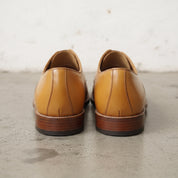 Men's Tan Semi-Brogue Cap-Toe Leather Derbys — Newgate