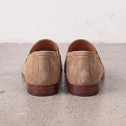 Men's Tan Suede Apron-Toe Penny Loafers — Bellingham