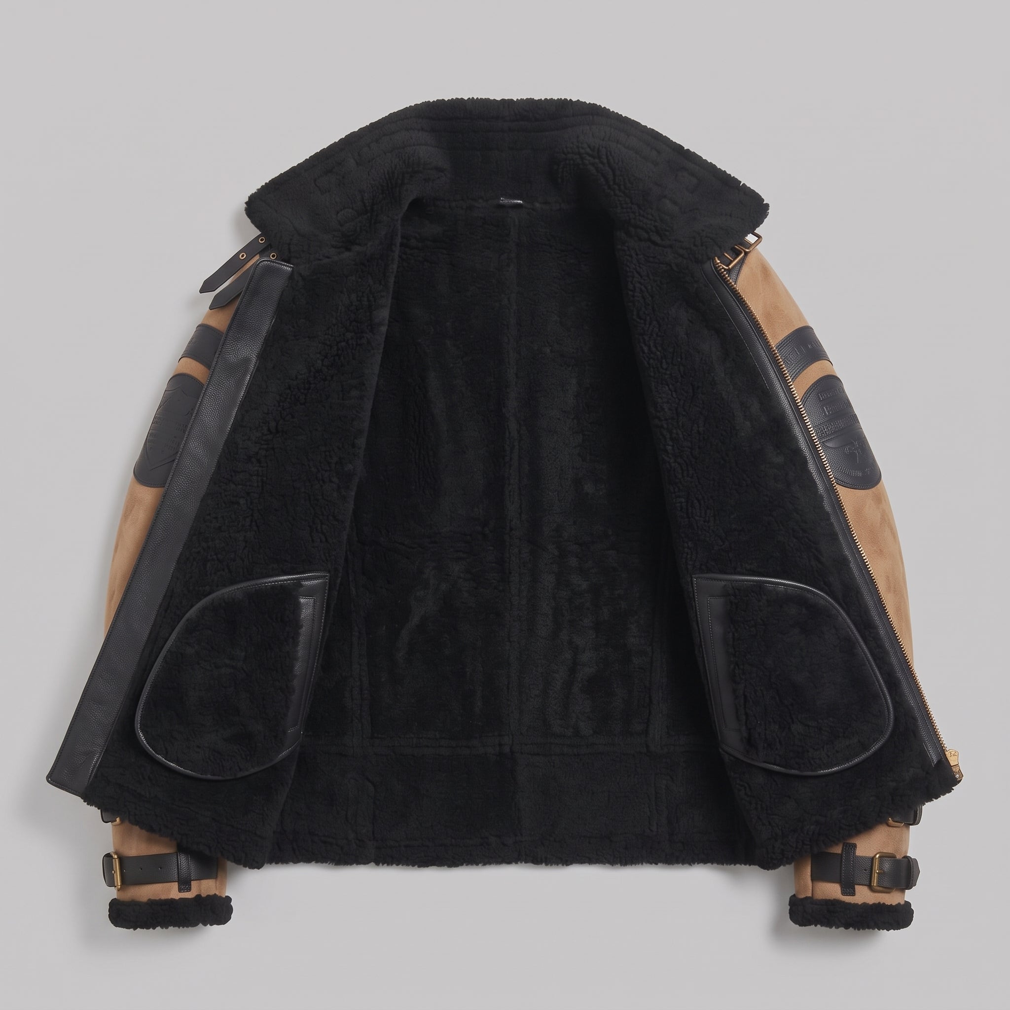 Men's Tan Suede Bomber Jacket — Lupton