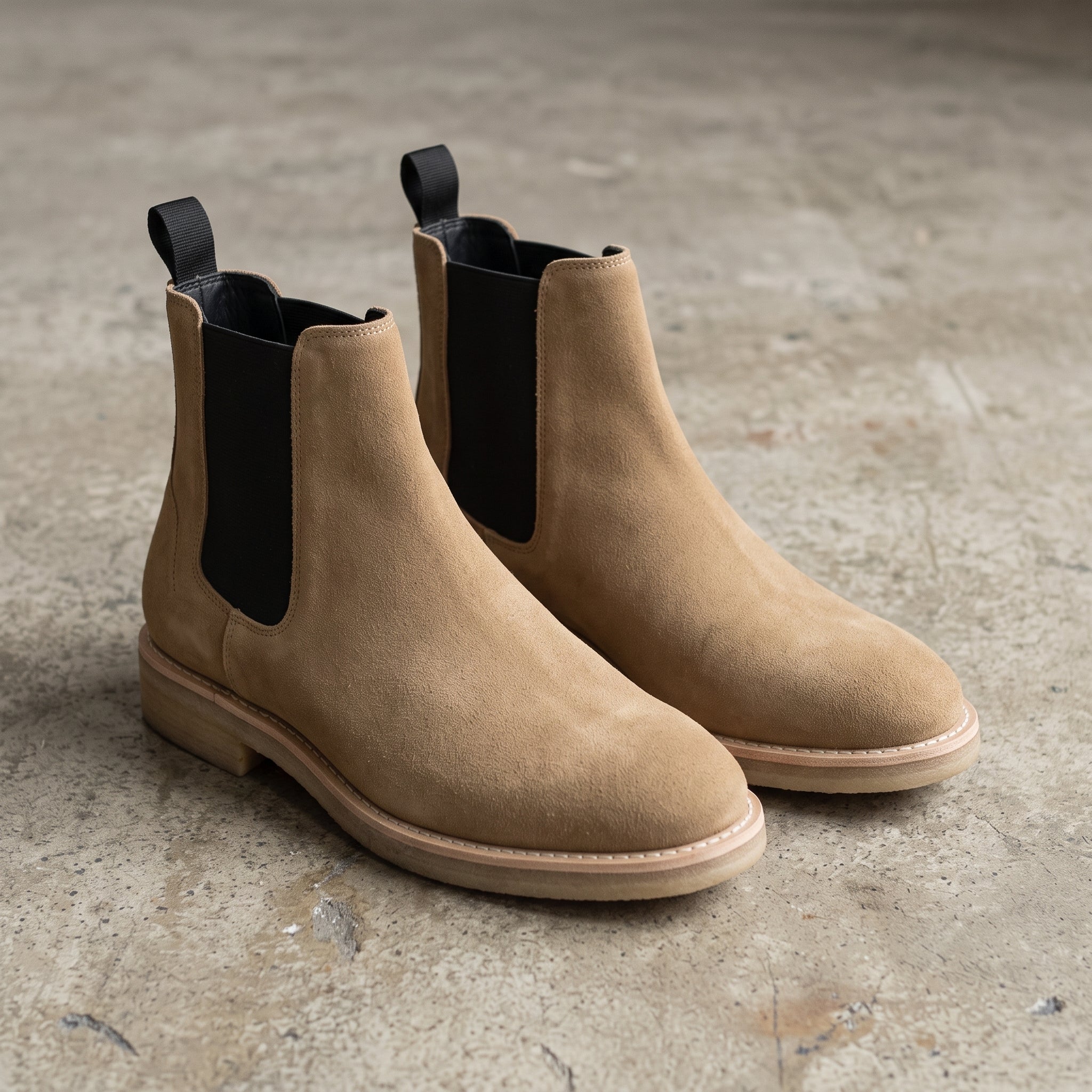 Men's Tan Suede Chelsea Boots — Aymer