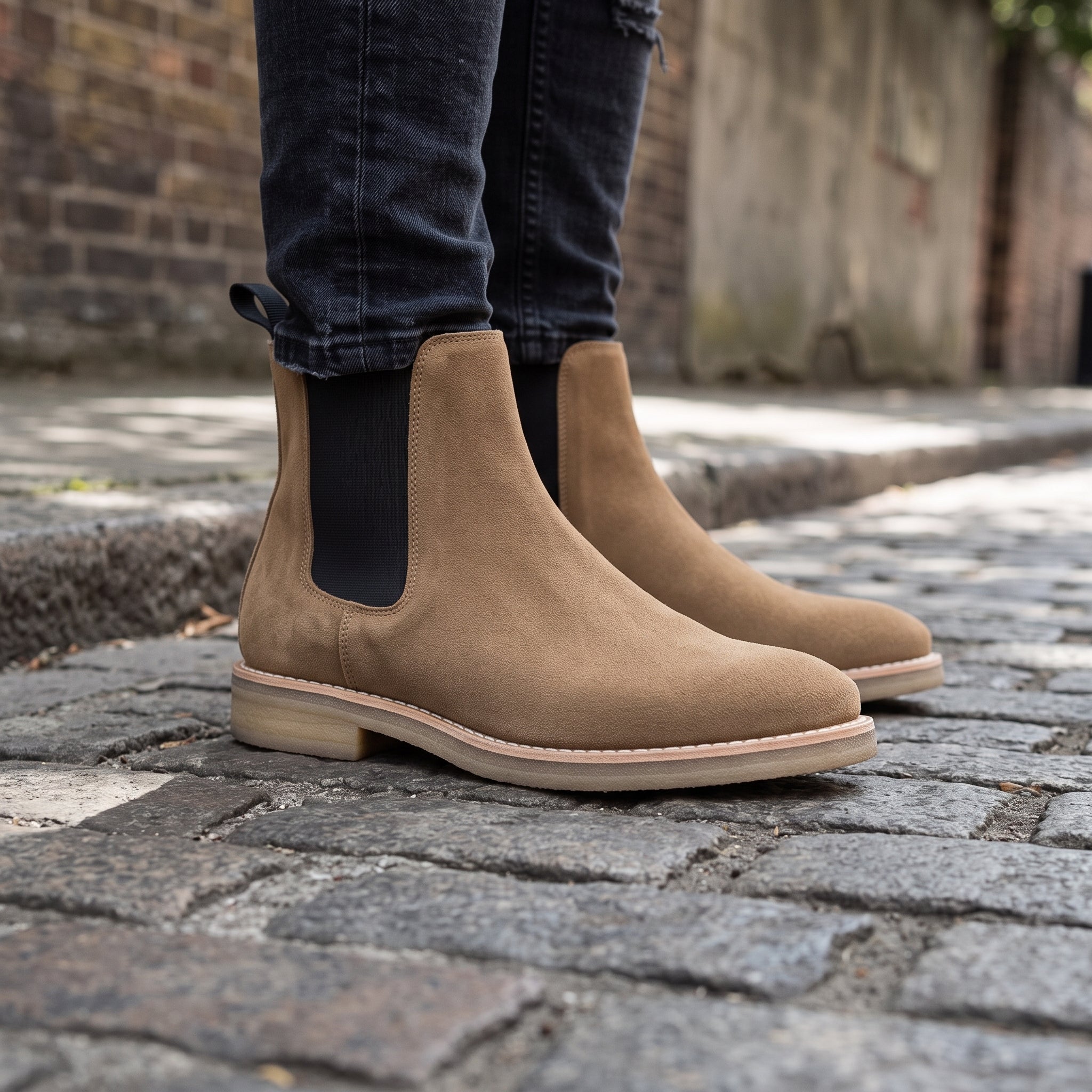 Men's Tan Suede Chelsea Boots — Aymer