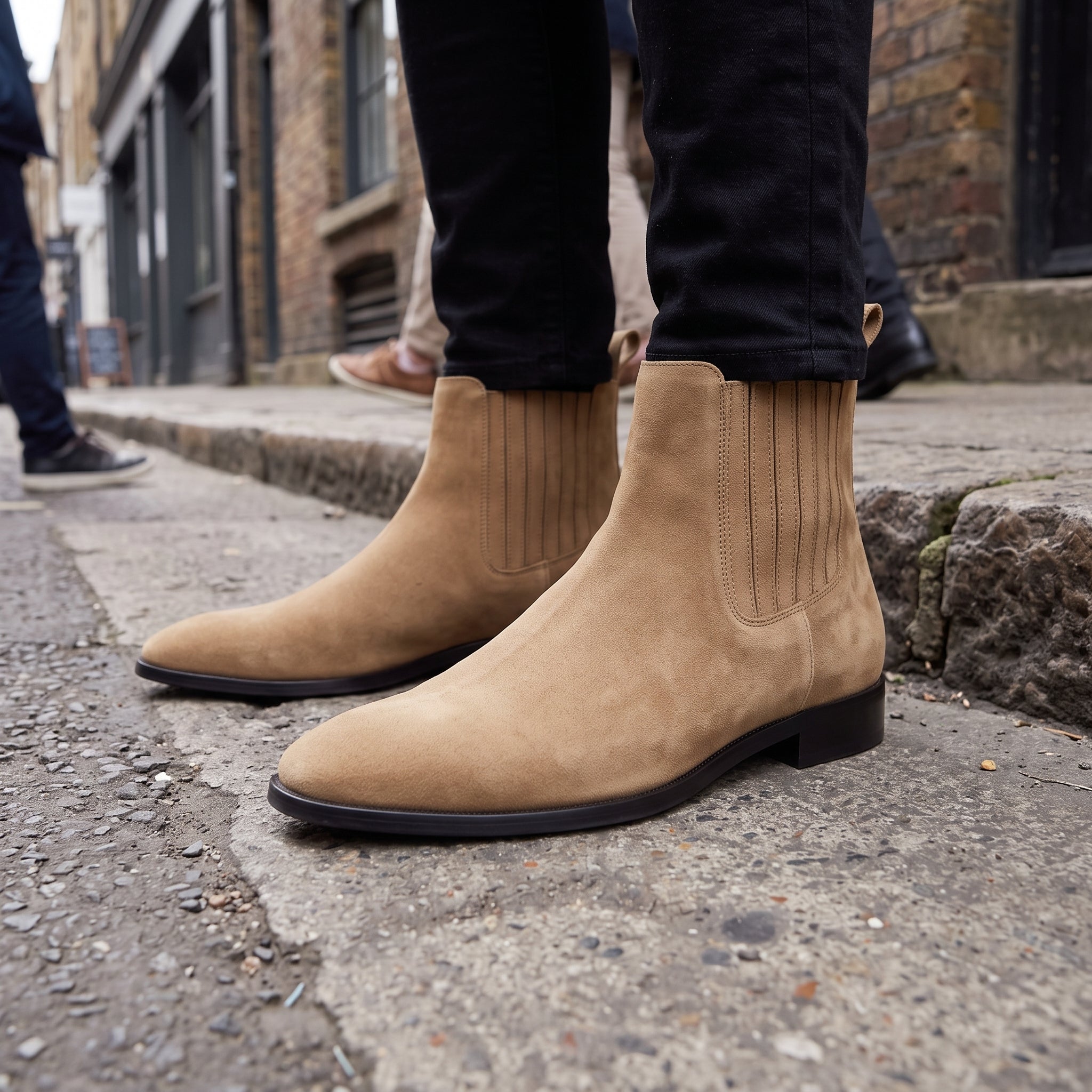 Men's Tan Suede Chelsea Boots — Calder
