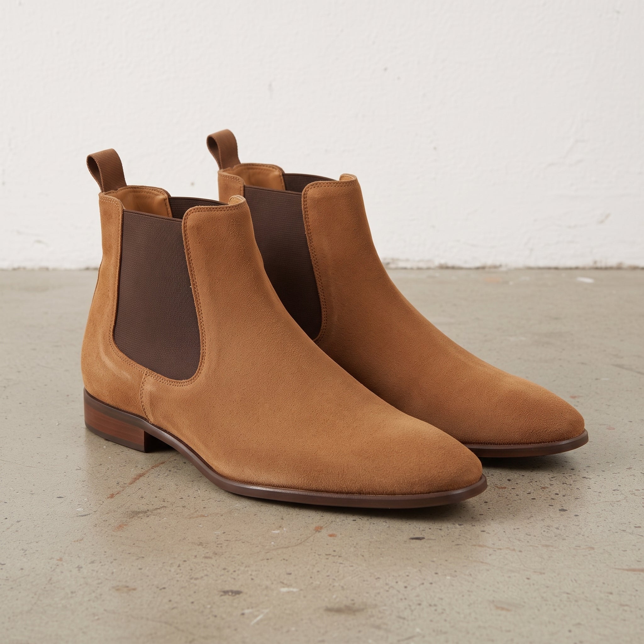 Men's Tan Suede Chelsea Boots — Hebden