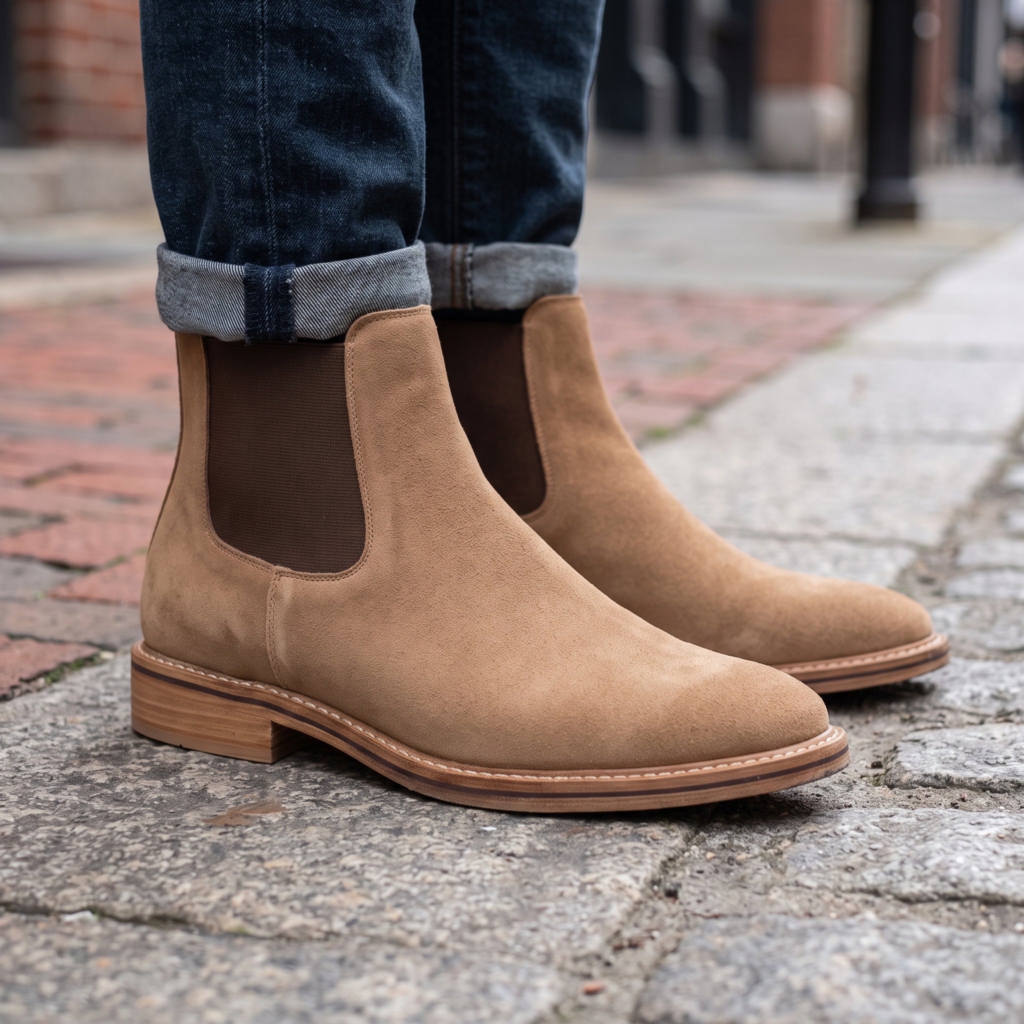 Men's Tan Suede Chelsea Boots — Skipton